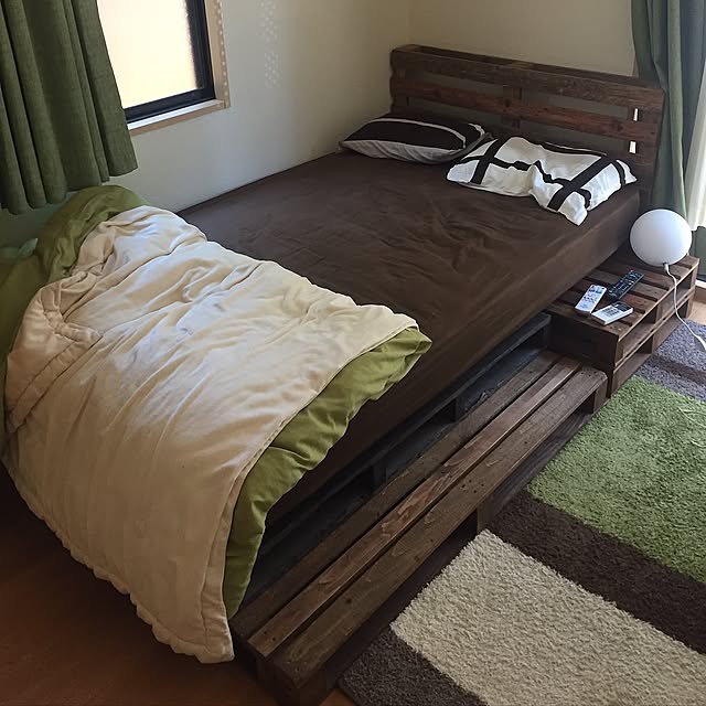 Bedroom,パレットDIY,パレット,DIY,ベッド,パレットベッド,一人暮らし,男前 harusho1027の部屋