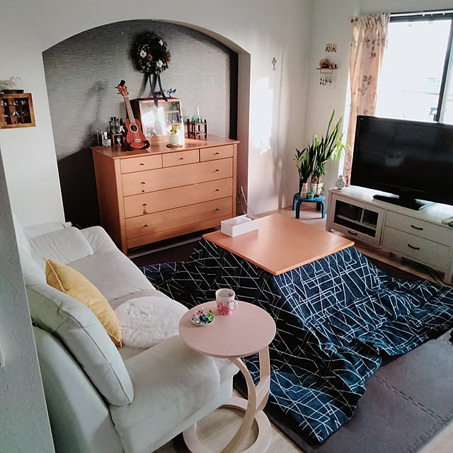 Lounge,サイドテーブル,ティッシュケース,こたつ,見て頂き感謝です♪,イケヒコこたつ布団,RoomClipショッピング,アラビア　マグカップ,おうち見直しキャンペーン,ウクレレ reko639の部屋