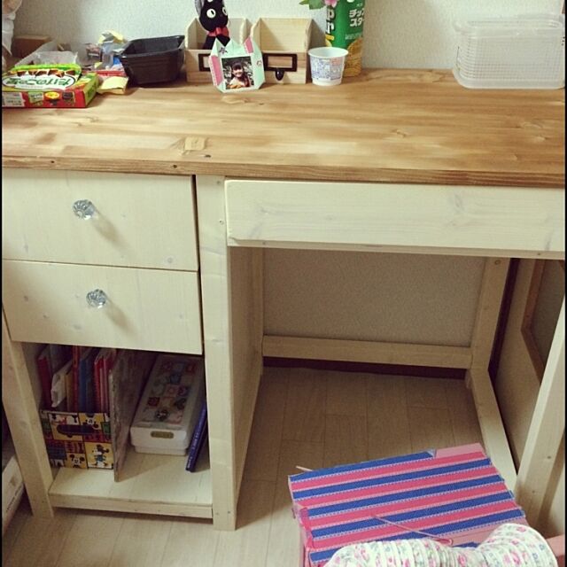 My Desk,DIY,ダイソー,セリア,学習机 neikumaの部屋