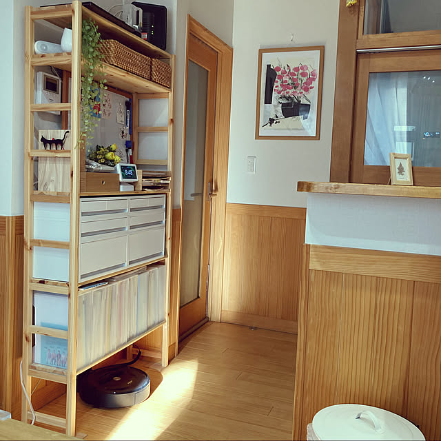 リビング収納,引き出し収納,無印良品 収納,スマート家電,我が家の情報スペース,My Shelf chakuron.iの部屋
