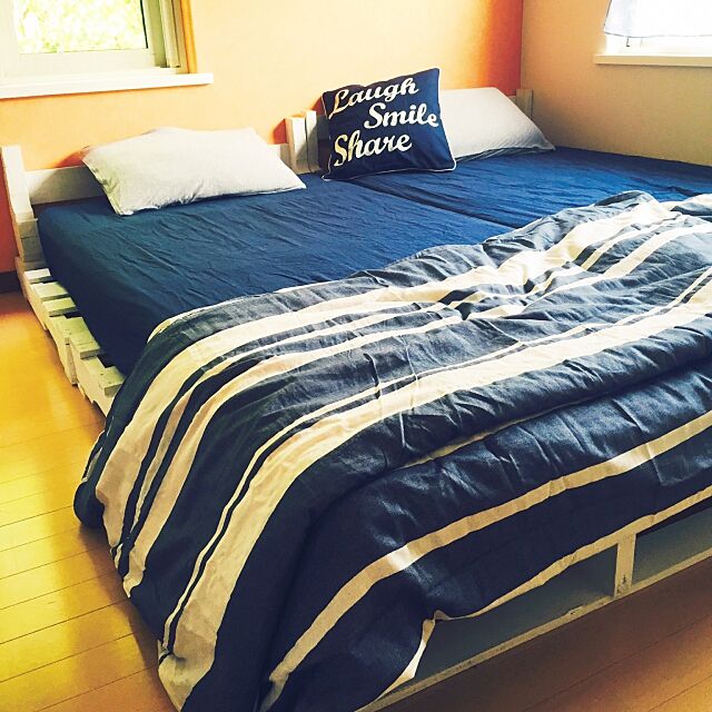 Bedroom,しまむら,ニトリ,パレットベッド,DIY,手作り,パレット,ベッド,寝室 Megumiの部屋