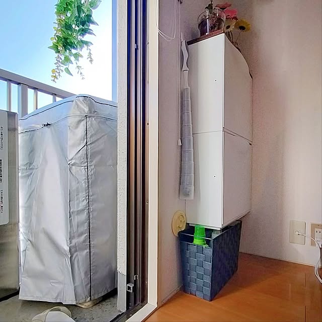 Bathroom,家事室,暮らしの投稿,昭和賃貸マンション,賃貸でも諦めない,一人暮らし,狭い部屋,1K6畳,1K 1人暮らし,IKEA,ベランダ洗濯機置き場 38の部屋