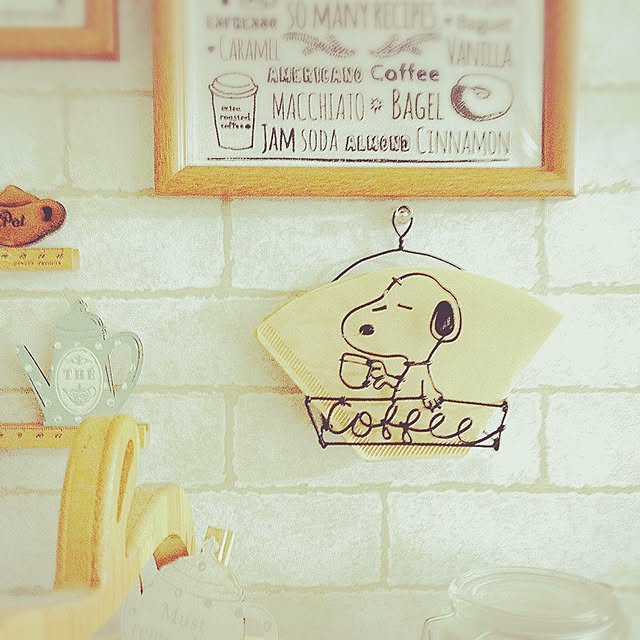 On Walls,スヌーピー,ワイヤーアート,コーヒーフィルターホルダー,ワイヤークラフト,100均,セリア,ダイソー,雑貨,手作り,ハンドメイド,アリ ARIの部屋
