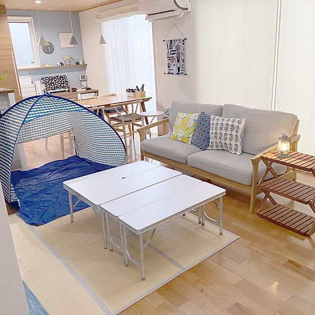 テーブルセット,キャンプ道具,eくらしプロジェクト,くらしのeショップ,おうちキャンプ,おうち時間,山善,ナチュラルインテリア,シンプルインテリア,ミナペルホネン,ナチュラル,エアベッド,マリメッコクッション,北欧インテリア,インテリア,タンバリンクッション,マイホーム,マリメッコ,ミナペルホネンインテリア,ベルメゾンソファー,整理収納,北欧,タンバリン,整理収納アドバイザー１級,Lounge,折り畳みテーブル&ベンチ,木製ラック samisoの部屋