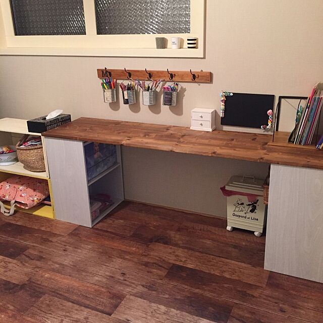 My Desk,カラーボックス,勉強机,子供の勉強机,和室を洋室に ,DIY yukikoの部屋