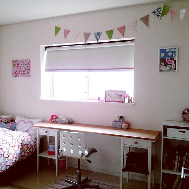 My Desk,セリア,IKEA,seria,子供部屋 Muguetの部屋
