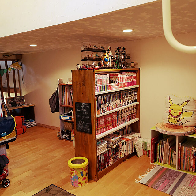 Overview,初DIY,本棚,間仕切り,キッズスペース,勉強スペース,読書スペース,空,無垢の床 akiの部屋