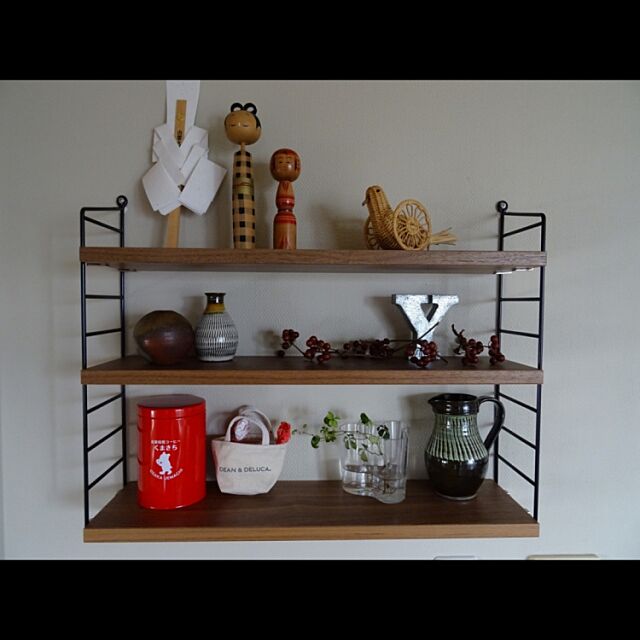 My Shelf,郷土玩具,こけし,備前焼,小鹿田焼,ストリングシェルフ,ヴィンテージ sachiblancの部屋