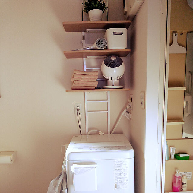 Bathroom,一人暮らし,1K,10畳,シンプル,洗濯機ラック,ニトリ umiの部屋