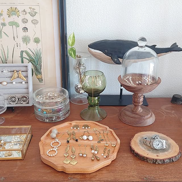 アクセサリー収納,一人暮らし,アクセサリーディスプレイ,アクセサリーコーナー,My Shelf horohorotoriの部屋