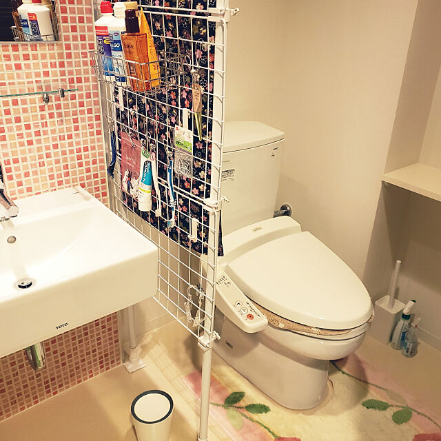 Bathroom,収納,一人暮らし,DIY,無印良品,100均,風呂敷活用 uchaの部屋