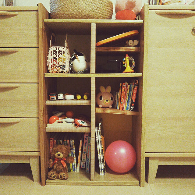 My Shelf,おもちゃ収納,段ボール工作,100均木目調シート nakanakaの部屋