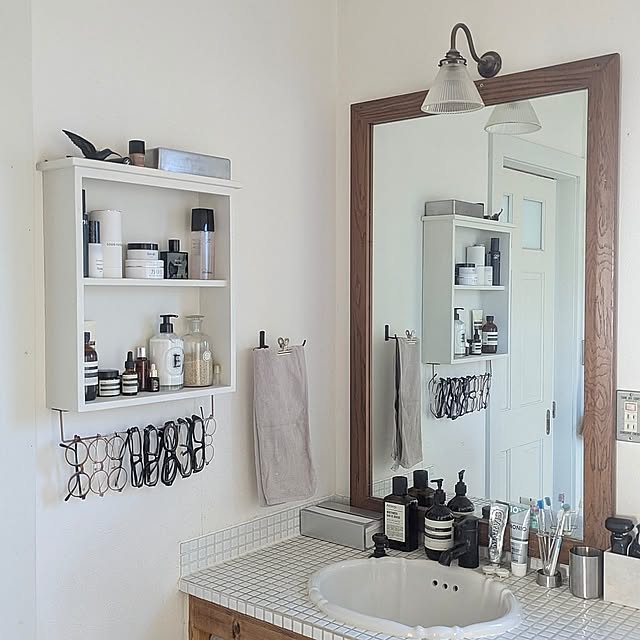 Bathroom,パイン材,海外インテリアに憧れる,ペットと暮らす家,ぺんき塗り,タイル kik375の部屋
