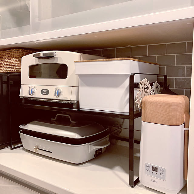 ヨーグルトメーカー,アラジントースター,ブレッドケース,トースターラック,山崎実業 tower,買ってよかったもの,BRUNO,BRUNOホットプレート,BRUNOホットプレートグランデサイズ,RoomClipショッピング,いつもいいねありがとうございます♡,Kitchen tytn812の部屋