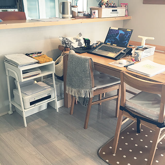 IKEA,在宅ワークスペース,ダイニングテーブル,ワークスペース,北欧好き,建売住宅,こどもと暮らす。,マリメッコ,Lounge mapleの部屋