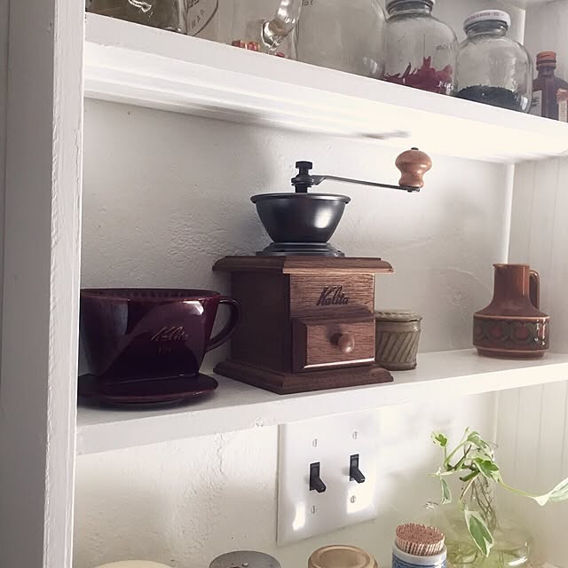 My Shelf,アメリカンスイッチ,kalita,コーヒーミル,実家から連れて来た物,フェイク仲間☆,Hornsea honomino73の部屋