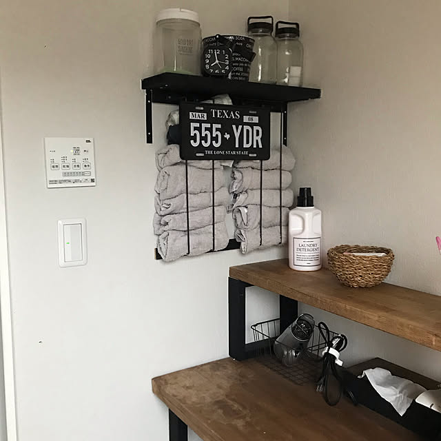 アイアンバー,タオル収納,洗面所,セリア,DIY,My Shelf kononoieの部屋