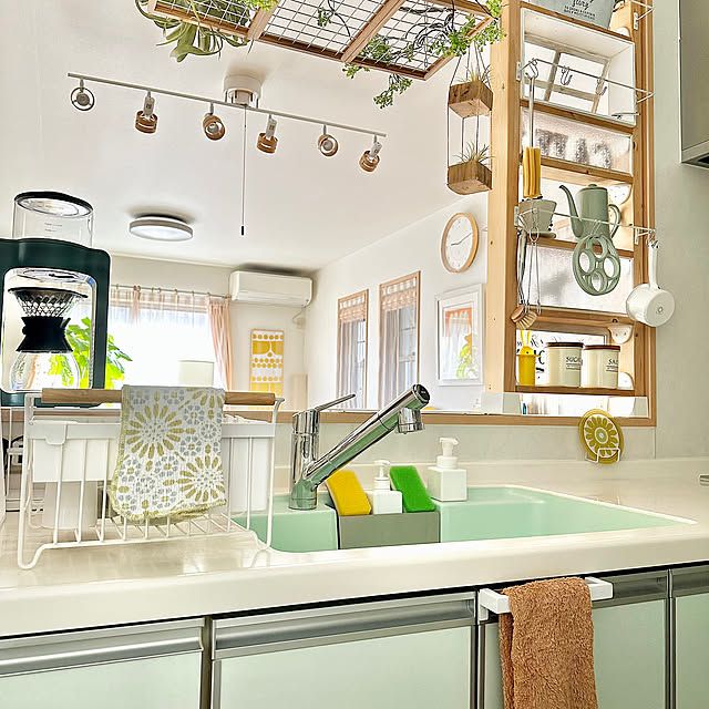 Kitchen,山崎実業,Afternoon Tea LIVING,Afternoon Tea,水切りカゴ,水切りラック,キッチンクロス,ナチュラルインテリア,カフェ風インテリア,北欧ナチュラル miyuの部屋