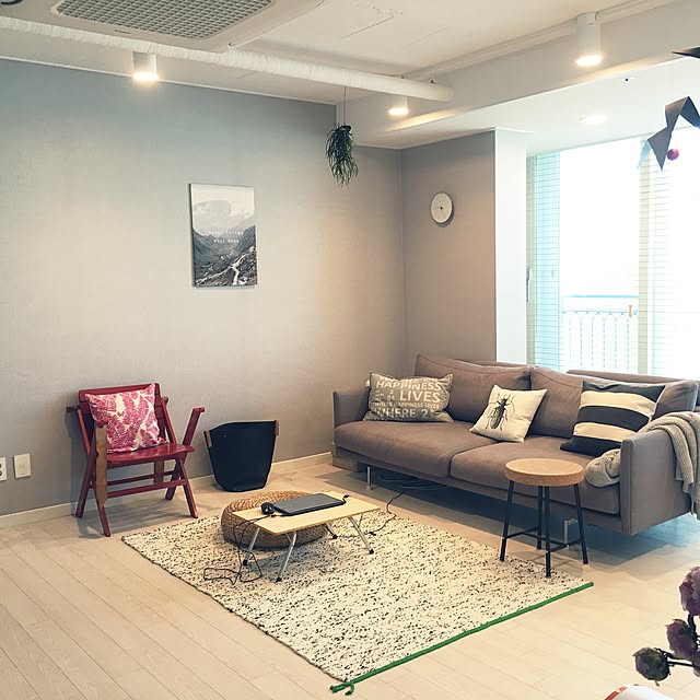 Lounge,H&M HOME,グレーインテリア,北欧,IKEA ohanaの部屋