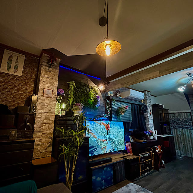 Lounge,テレビ周り,暮らしの投稿,ブラックインテリア,No Green No Life,暮らしのひとコマ tututu0204の部屋