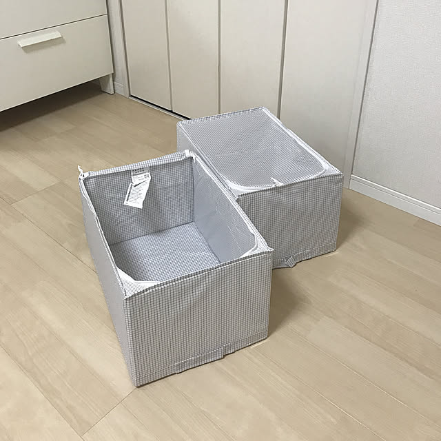 Bedroom,収納ボックス,STUK,新商品買ったよ！,IKEA,モノトーン miiiiiの部屋