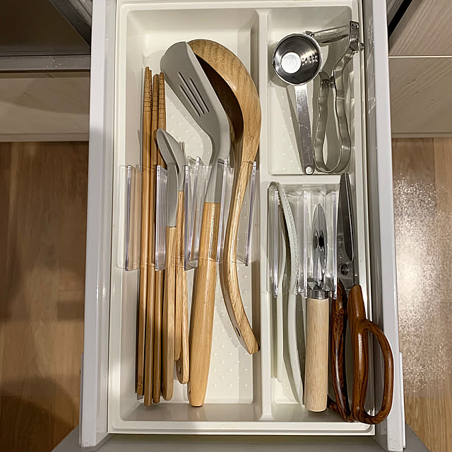 Kitchen,ニトリ,アクリル仕切りスタンド,セリア,キッチン収納,ナチュラルインテリア,リノベーションハウス,木製品が好き♡ AONAの部屋