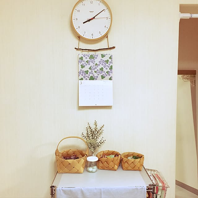 Kitchen,フェイクグリーン,賃貸,セリア,100均,北欧テイストの部屋づくりの付録カレンダー,北欧 ruri22の部屋