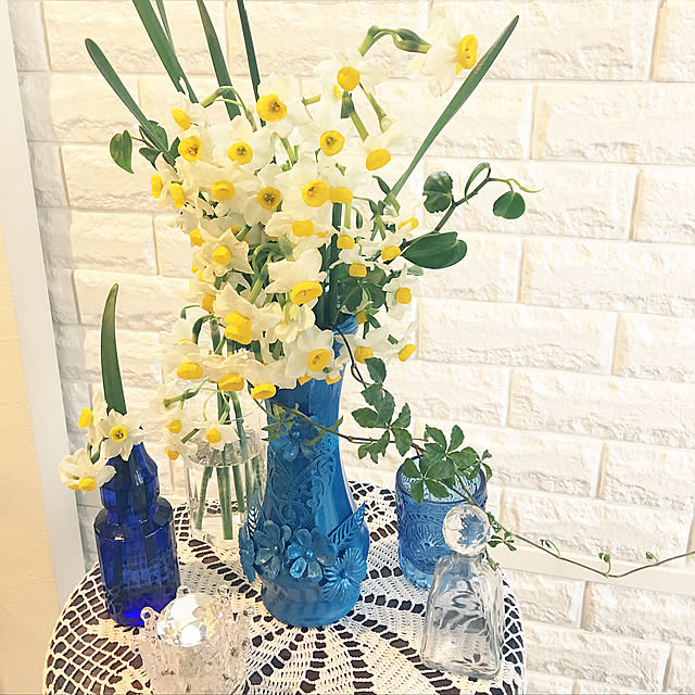 Bathroom,100均アイテム,花瓶リメイク,バストイレではありません,いつもありがとうございます♡,いいね！押し逃げばかりでごめんなさい。,いいね-フォロー-コメント感謝です,みなさんとの出会いに感謝♡,2018.1.7,ハンドメイド,水仙,セリアのグラス Sakura_hanaの部屋