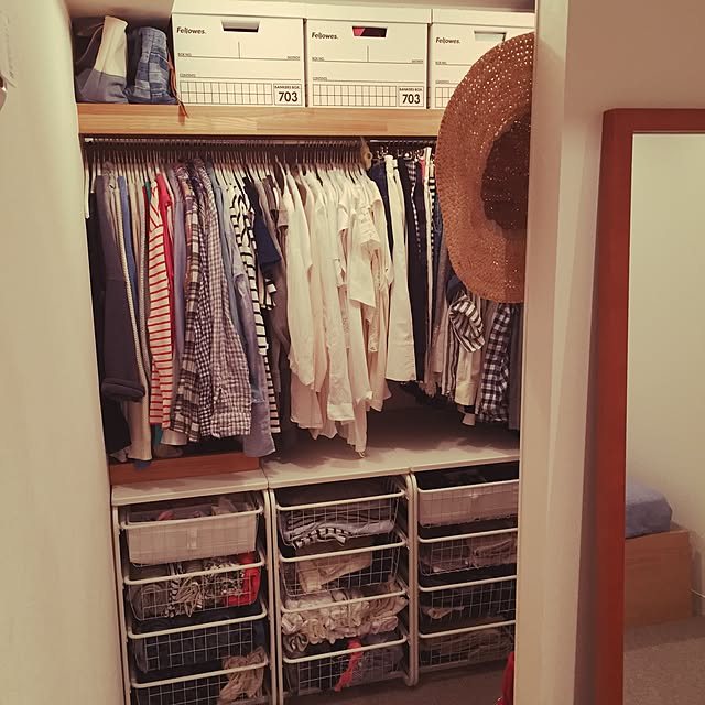 Bedroom,洋服収納,MAWAハンガー,収納,IKEA,ウォークインクローゼット,クローゼット収納,しろが好き* oimoの部屋