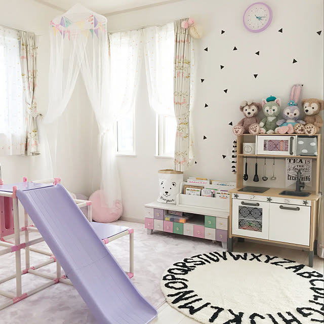 キッズスペース,女の子部屋,アルファベットラグ,パステルカラー,子供部屋,楽天で買ったもの,建売住宅,いいね、フォロー本当に感謝です♡,10000人の暮らし,IKEA hii--の部屋