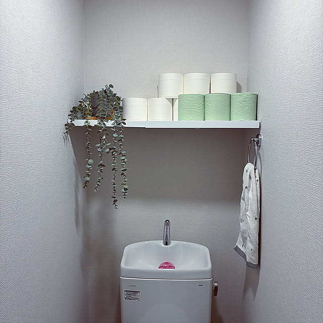 Bathroom,ニトリの突っ張り棚,ニトリのウォールシェルフ,IKEA,ビンテージマンション,フルリノベーション中古マンション kanaの部屋