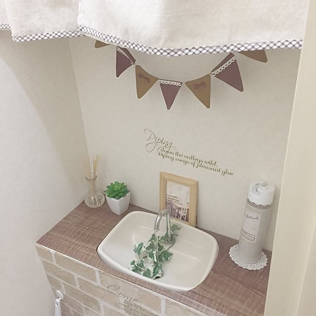 Bathroom,ラベル,タンクレス DIY,セリアリメイクシート,ナチュラル,DIY,賃貸DIY,賃貸でも諦めない！,初心者,賃貸でも楽しく♪,プリンター,セリア,100均 Minoriの部屋