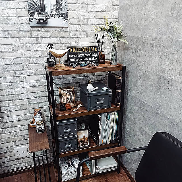 My Shelf,置物,整理整頓,インテリア雑貨,暮らしを整える,マイルーム,マイホーム,IKEA,整理収納,男前,暮らしを楽しむ,インテリア,シェルフ,暮らし,フェイクグリーン,雑貨,整理,ふたり暮らし,インダストリアル,男前インテリア,ニトリ,収納,リビングインテリア navy-blueの部屋