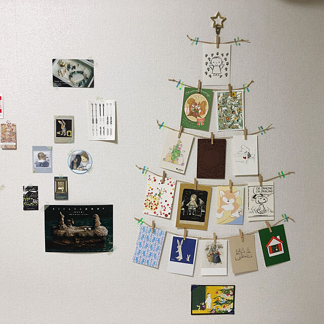クリスマスツリー,ポストカードディスプレイ,ウォールデコ,クリスマスデコレーション,クリスマス,ポストカードツリー,ポストカード,ウォールデコレーション,On Walls ojigixhの部屋