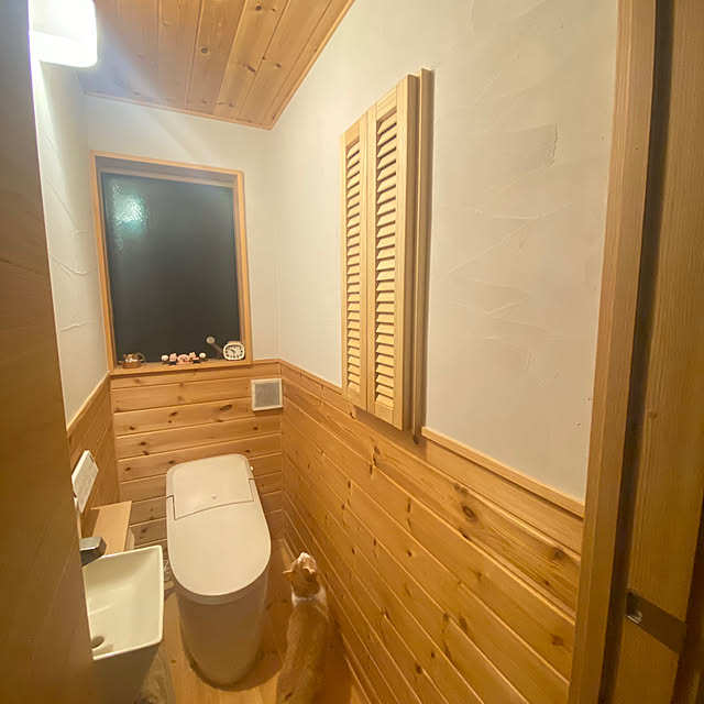 Bathroom,あ…。換気扇フィルターが汚れてきてる！,狭小住宅,造作棚,木の家,注文住宅,生活感のある家,トイレのインテリア,猫バカ,猫と暮らす,猫の日,無垢の家,猫のいる暮らし,トイレ造作棚,猫さまファースト,猫のことばかり,どこにでもついてくる猫さま senbei.sakuramochiの部屋