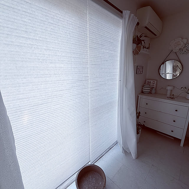 Lounge,HOPPVALS,ハニカムシェード,リビング,ホワイトインテリア,Instagram→mya___k,IKEA mya___kの部屋