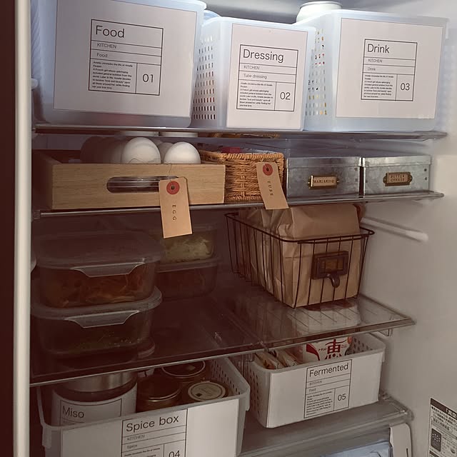 My Shelf,プラスチックケース,耐熱ガラス,アイアンかご,卵ケース,ブリキケース,自作タグ,自作ラベル,ラベル,収納,整理整頓,冷蔵庫の中,冷蔵庫,シンプル,北欧,白黒,100均,コンテスト参加中,モノトーン,リメイク,ハンドメイド,セリア,DIY,手作り,塩系インテリアの会,カフェ風,インテリア,アンティーク,2016.2.23 Nuの部屋