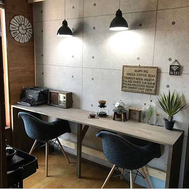 壁紙屋本舗,DIY,カフェ風インテリア,コンクリート壁紙 ankoの部屋
