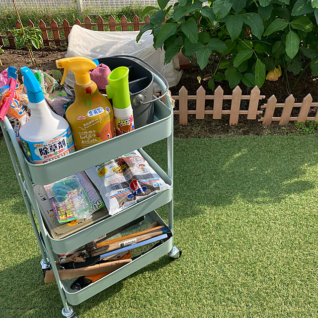 ロハピも愛用,ガーデニング,農具小屋,夏のスペシャルクーポン,RoomClipショッピング,レトロブルー,3段ワゴン,Entrance tommの部屋
