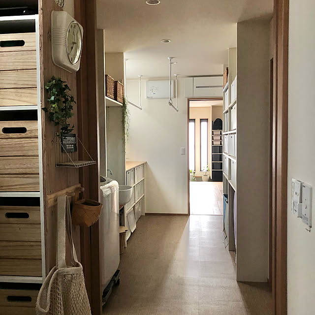 ニトリのカラーボックス,二世帯住宅,収納,石友ホーム,ニトリ,和モダンの家,3COINS,DIY女子,脱衣所収納,100均,ダイソー,雑貨好き,かご収納,カラーボックスリメイク,東芝洗濯機,Overview paruの部屋