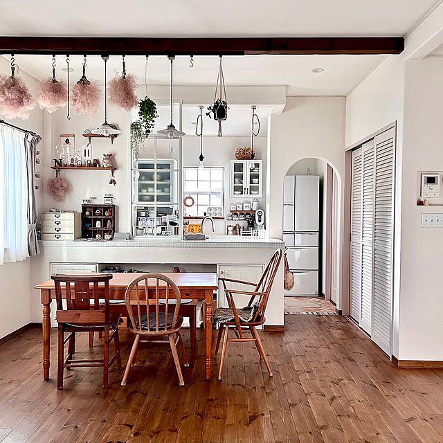 Overview,フレンチスタイル,フレンチカントリー,ドライフラワー,木のインテリア,ナチュラル,ペンダントライト mami3の部屋