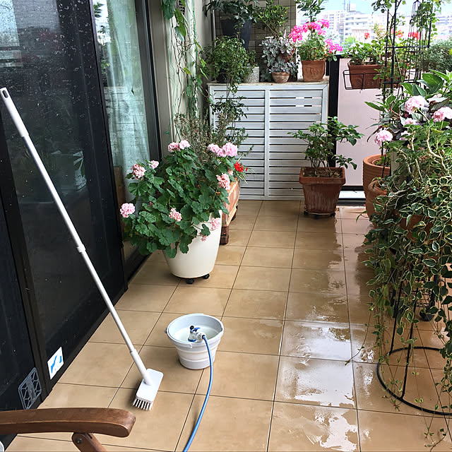 ゼラニュウムどんどん増える,ベランダDIY,雨の日の楽しみ方,いつも見て頂きありがとうございます♡,R C楽しませて頂いてます♪,スッキリ暮らしたい,マンション暮らし,Entrance retronの部屋