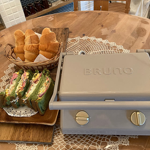 BRUNO,春色,3枚投稿,BRUNOグリルサンドメーカーダブル,ホットサンド,グレージュ,Kitchen Tomominの部屋