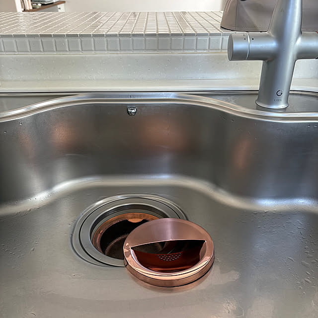 Kitchen,銅製排水溝ゴミ受け,排水溝カバー,グリーンタップ,ナチュラルインテリア,おうちをキレイに保つ習慣,ナチュラル,LIXIL mami3の部屋