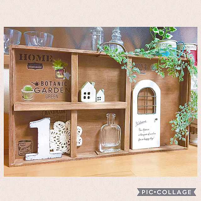 コメントお気遣いなく♡,素敵なGWを♡,お気に入り♡,取っ手付き,イベント参加します♡,ミニドア,フェイクグリーン,おうち雑貨,転写シール,水性ニス,セリア,ディスプレイシェルフ,そうめん箱リメイク,リメイク,手作り雑貨,ナチュラル,ナチュラルインテリア,雑貨大好き,再投稿 イベント用,Lounge cocomaroの部屋