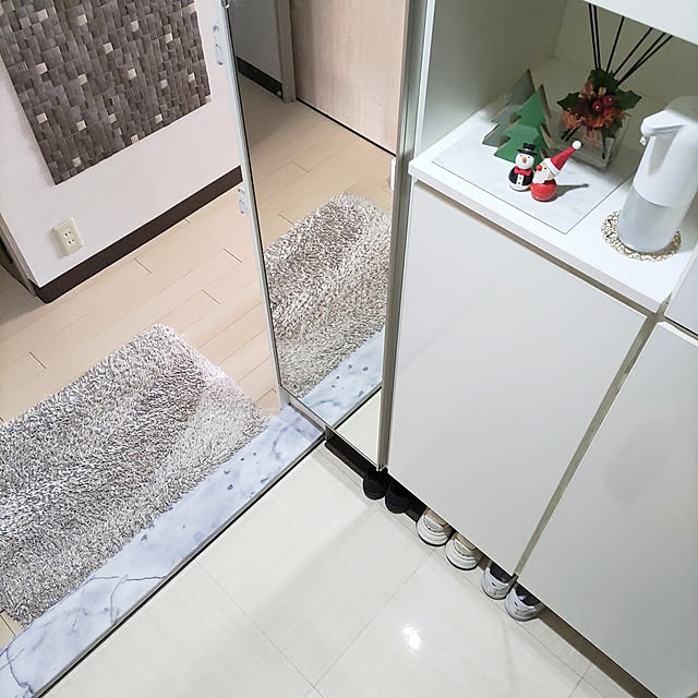 ルーティーン,マンション暮らし,壁画収納,クリスマス,感染対策,アルコールジェル,オートディスペンサー,エコカラット,下駄箱,靴,クリスマス雑貨,防災対策,もしもに備えて,地震に備えて,避難経路,避難しやすく,地震対策,Bathroom love1017の部屋