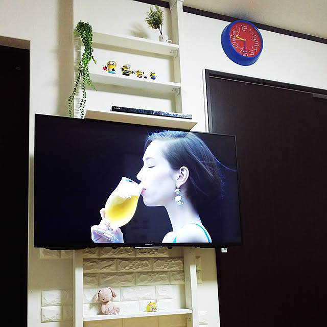 Lounge,テレビ周り,DIY,壁掛けテレビ,ディアウォール Namiheyの部屋