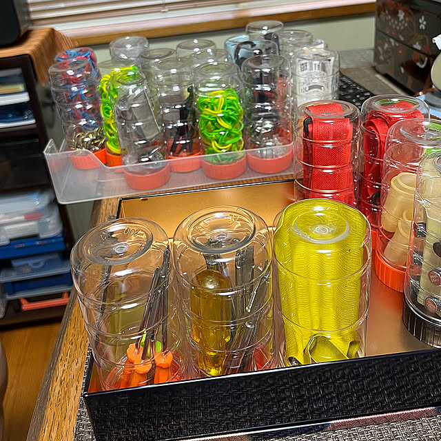 空きボトル利用,道具箱,輪ゴム収納,結束バンド愛用中,My Desk ha-francaiseの部屋