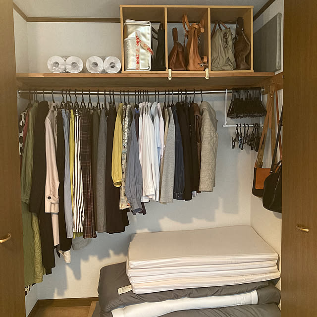 My Shelf,ハンガー収納場所,クローゼット収納,新生活,イベント参加,中古物件,終の住処,四畳半の部屋,布団6点セット kazu-cafeの部屋