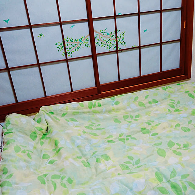 Bedroom,和室,寝室,ベッド,いいね！ありがとうございます♪,セリアウォールステッカー,ウォールナット,障子,障子枠リメイク,カインズホームのペンキ,2018/12/2 H23の部屋